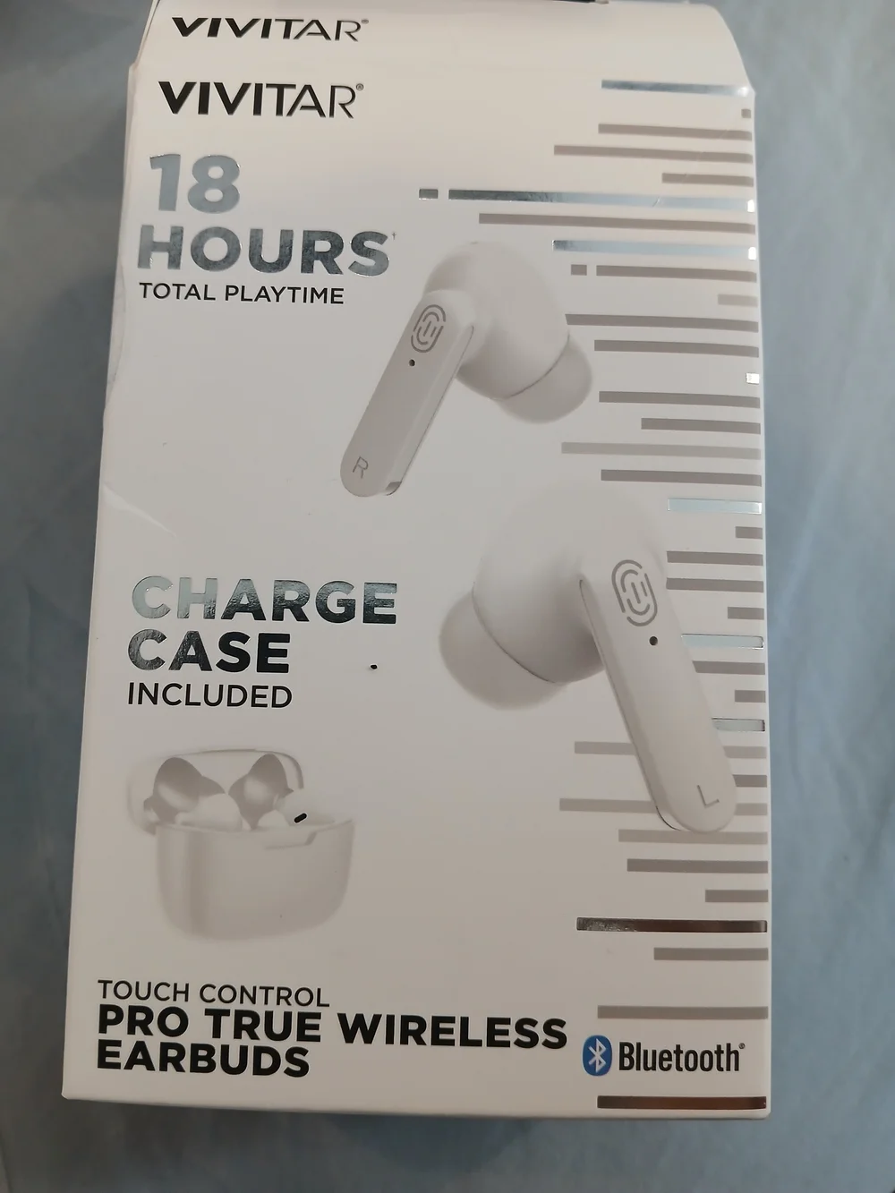 True Wireless Bluetooth Earbuds with Charging Case - White